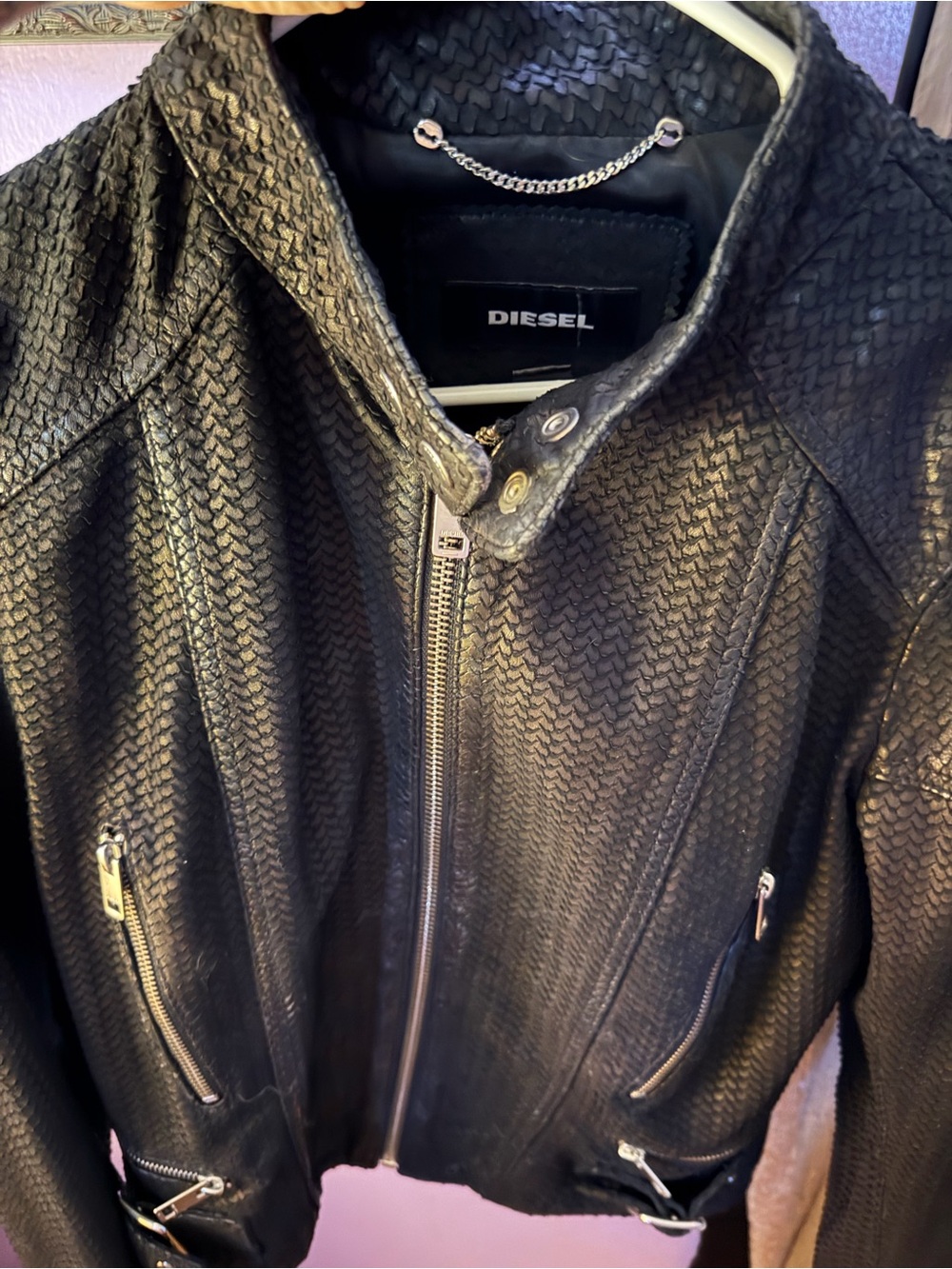Diesel Black Leather Jacket - Picture 3 of 13